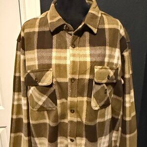 Vissla Shirt Mens XL Brown Plaid Fleece